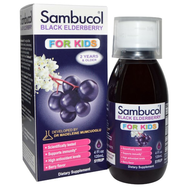 Підтримка імунної системи для дітей, сироп Чорна Бузина, Sambucol, 120 мл