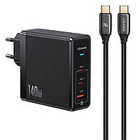 Мережевий зарядний пристрій Usams US-UM Fast Charger Kit--UM Series US-CC168 EU T52 140 W ACC GaN Fast hmt