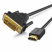 Кабель UGREEN HD106 HDMI to DVI Cable 1m (Black)(UGR-30116) hmt