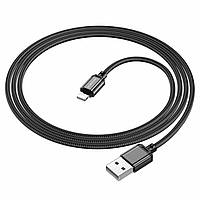 Кабель BOROFONE BX87 USB to iP 2.4A,1m, nylon, aluminum connectors, Black hmt