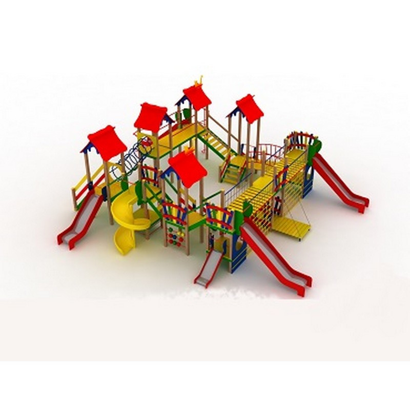 Дитячий комплекс "Крепость" на дитячий майданчик із гірками та гойдалкою, фото 1