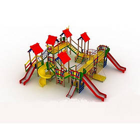 Дитячий комплекс "Крепість" на дитячий майданчик із гірками та гойдалкою