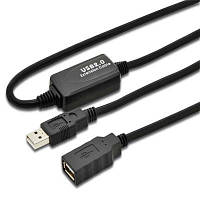 Дата кабель USB 2.0 AM/AF 10.0m active Digitus (DA-73100-1) e