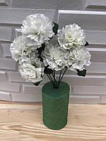 Букет гвоздики вісота 35 см, размер цветка 6-7 см цвет белый