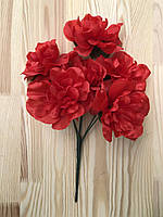 Букет георгин высота 35 см, размер цветка 8-9 см цвет красный