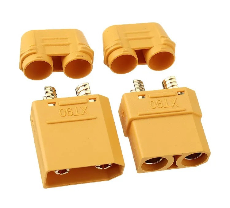 Конектори XT90H комплект Male+Female, Amass, жовті, для БПЛА-моделювання та АКБ-систем