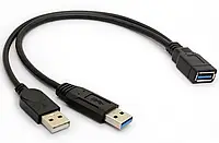 Кабель USB 3.0 разветвитель, тип Y, 1 мама в 2 папы (3.0/2.0)