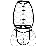 Набір портупею + трусики зі шкіри з ланцюжками Art of Sex — Cross, розмір XS-M, колір чорний, фото 4