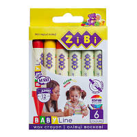 Карандаши цветные ZiBi Baby line Suoer Jumbo круглый корпус 6 шт (ZB.2484) e