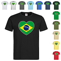 Черная мужская/унисекс футболка С флагом Бразилии (26-5-4)