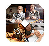 Настільна LED лампа-лупа FS-645 із сенсорним керуванням на струбціні + USB, 24 Вт, фото 2