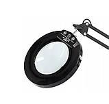 Настільна LED лампа-лупа FS-645 із сенсорним керуванням на струбціні + USB, 24 Вт, фото 9