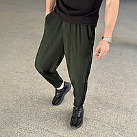 Спортивные штаны мужские джоггеры легкие весенние летние брюки с кантом Weekend хаки