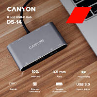 Концентратор Canyon 8-in-1 USB-C (CNS-TDS14) b