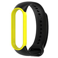 Ремешок MiJobs Double Color для Xiaomi Mi Band 5 6 Black Yellow KA, код: 6499525