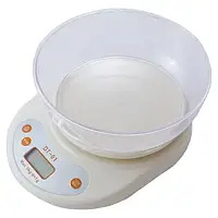 Весы кухонные DT-01 с чашей до 5 кг Белый GRI