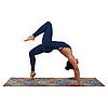 Килимок для йоги замшевий антиковзаючий Record 183x61x0,3см з яскравим східним принтом, фото 5
