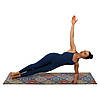 Килимок для йоги замшевий антиковзаючий Record 183x61x0,3см з яскравим східним принтом, фото 6