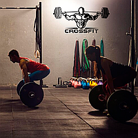 Вінілова інтер'єрна наклейка декор на стіну (шпалери, фарбу) "Crossfit Штангіст Штанга" самоклеюча з Оракалу