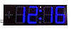 Годинник термометр світлодіодні вуличні сині. 750х250, фото 2