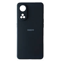 Чехол для Oppo Reno8 T Silicone Case (чёрный цвет) с микрофиброй