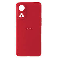 Чехол для Oppo Reno8 T Silicone Case (красный цвет) с микрофиброй