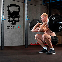 Вінілова інтер'єрна наклейка декор на стіну (шпалери, фарбу) "Crossfit Гиря-череп" самоклеюча з Оракалу