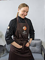 Фартух Latte з брендуванням до 25 см | Друк | Фартух з вишивкою логотипу Коричневий