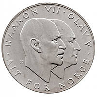 Норвегия Король Улаф V 25 крон, 1970 25 лет освобождению Серебро 0.875, 29g, ø 38.6mm №664