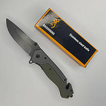 Складаний ніж Browning a835 зі скраплером і зубцем для аварійного розбиття скла, 21 см, фото 5