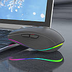 Мишка бездротова FM FIT-3 USB+Bluetooth з RGB-підсвіткою на акумуляторі, фото 3