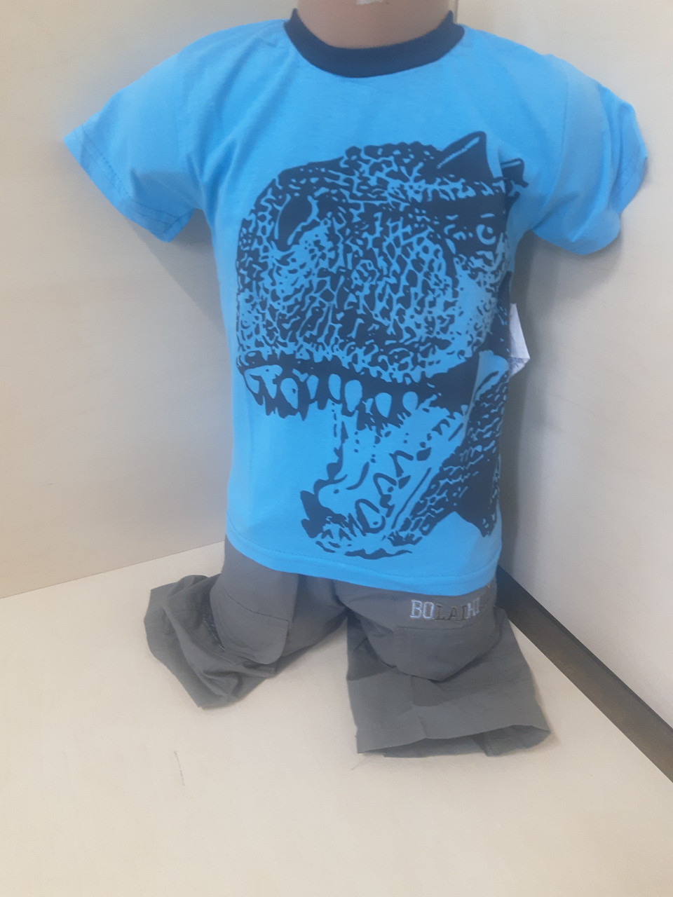 Костюм летний футболка шорты для мальчика Динозавр размер 98 104 110 - фото 9 - id-p1115236105