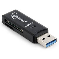 Внешний картридер, USB 3.0, для SD и MicroSD Gembird UHB-CR3-01 - MiniLavka