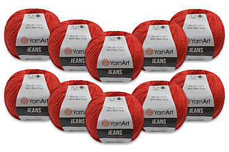 Паковання YarnArt Jeans, Червоний No26