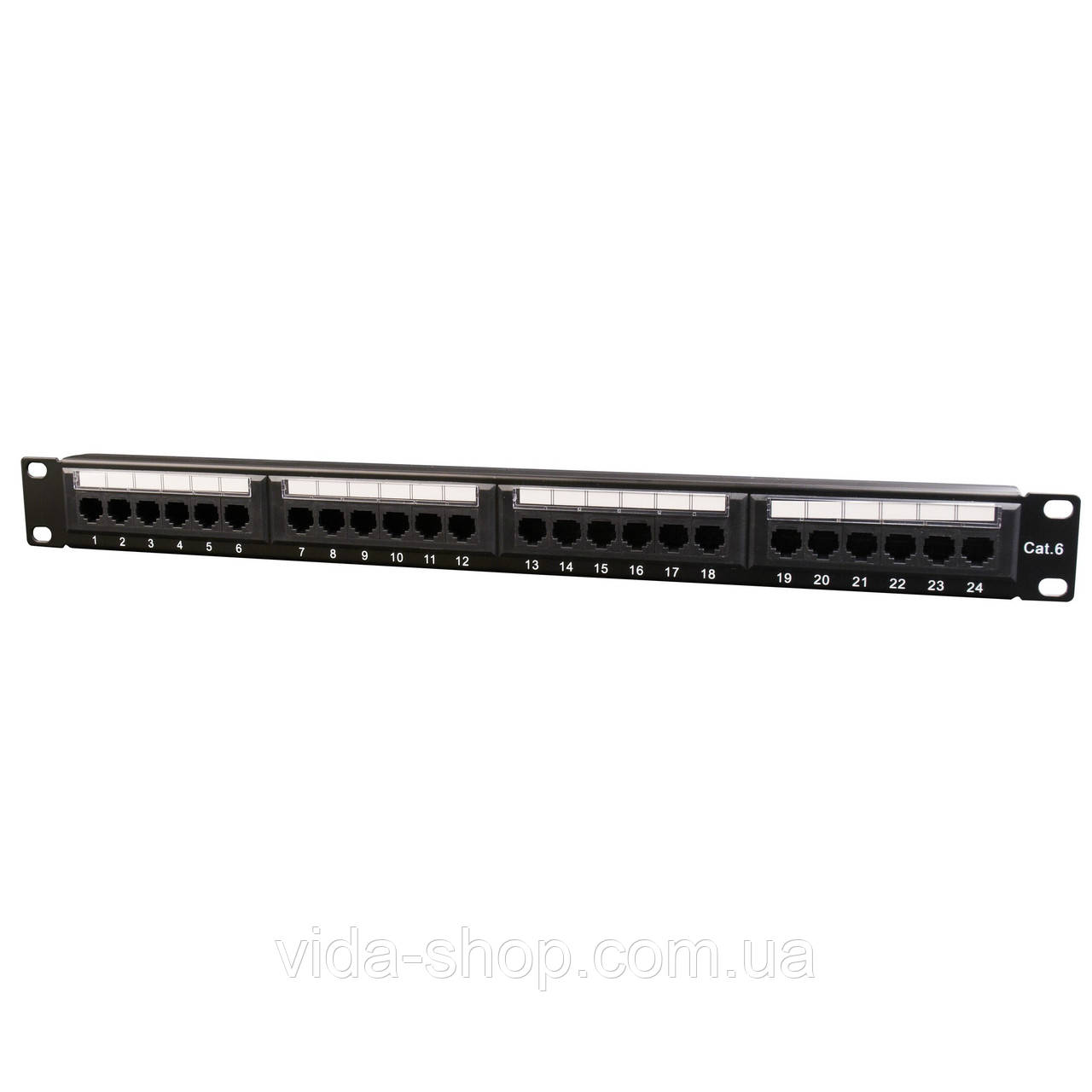 Патч панель, Cat 6, 24 порти, UTP Cablexpert NPP-C624CM-001 — Vida-Shop, фото 1