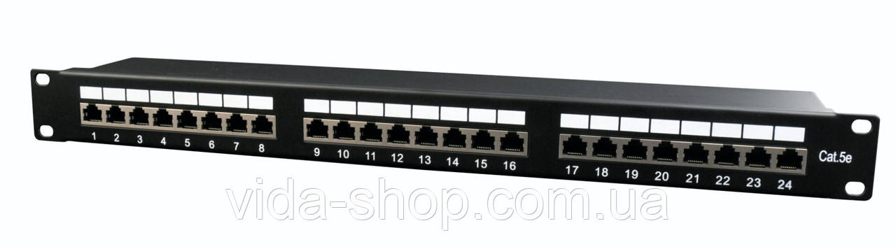 Патч панель, Cat 5E, 24 порти, FTP Cablexpert NPP-C524-002 — Vida-Shop, фото 1