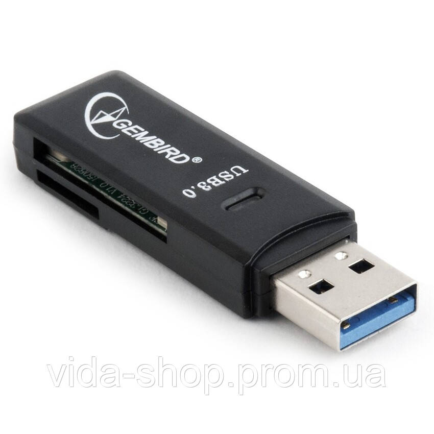 Зовнішній кардридер, USB 3.0, для SD і MicroSD Gembird UHB-CR3-01 — Vida-Shop