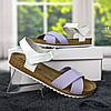Босоніжки жіночі білі з бузковим шкіряні Inblu 4464, фото 6