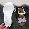 Босоніжки жіночі білі з бузковим шкіряні Inblu 4464, фото 9