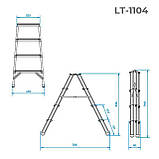 Драбина двостороння Intertool — 880 мм x 4 ступені, фото 7