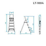 Драбина Intertool — 4 ступені, 850 мм, фото 8