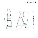 Драбина Intertool — 5 щаблів, 1065 мм, фото 8