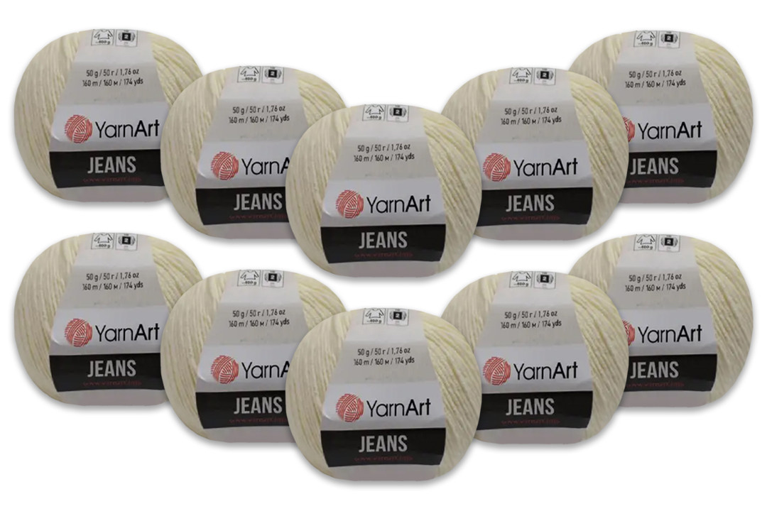 Упаковка YarnArt Jeans, Слонова кістка No3, фото 1