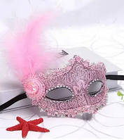 Маска для карнавалу рожева жіноча