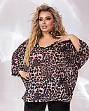Жіноча стильна блузка туніка вільного розміру 48-58 Oversiz (забарвлення), фото 2