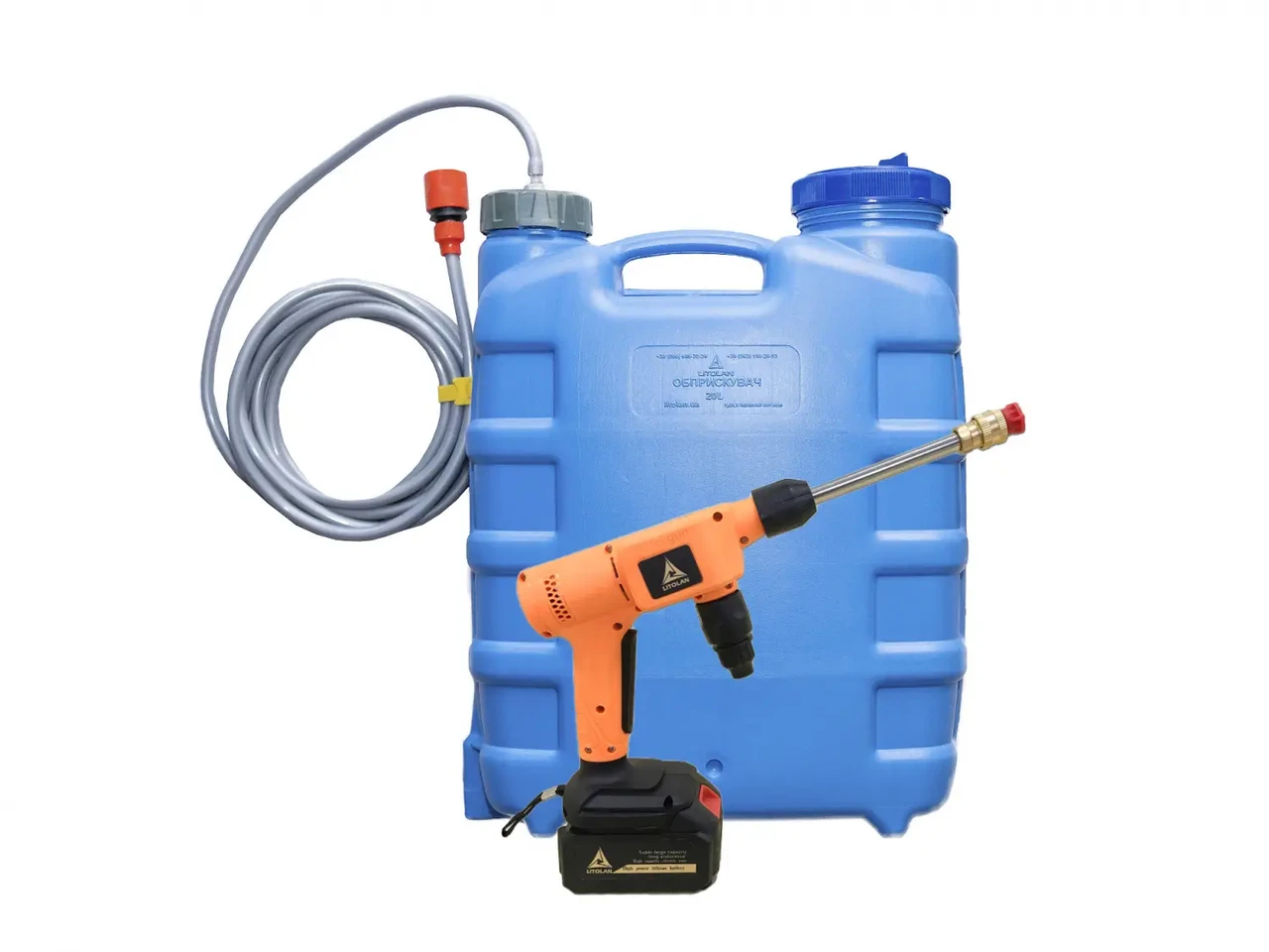 Обприскувач акумуляторний 15а/г 16л з візочком блакитний LITOLAN