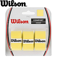 Обмотка для ракетки овергрип Wilson Pro Overgrip Yellow 3 pack, желтая (3шт.)