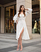 Жіноча сукня міді з креп-жатки Білий