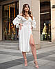 Жіноча сукня міді з креп-жатки Білий, фото 2