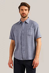 Чоловіча сорочка з коротким рукавом Finn Flare S19-21037-105 синя XL